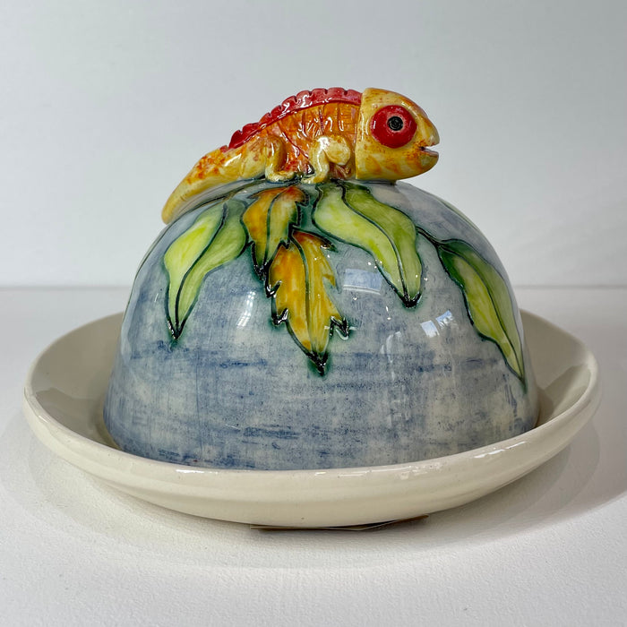 Chameleon Butter Round Dish by Jeanne Jackson