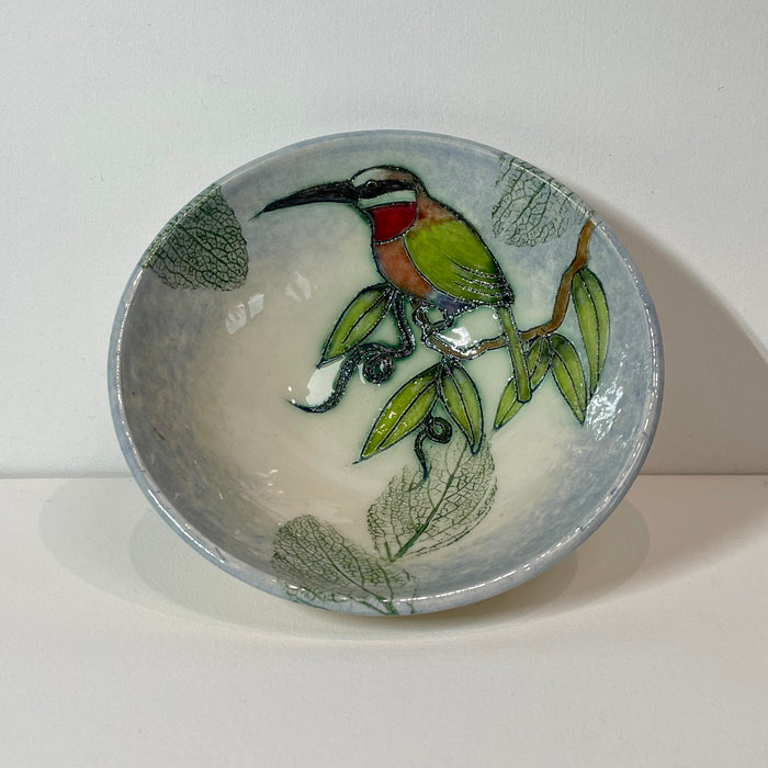 Green and Red Bird Bowl by Jeanne Jackson