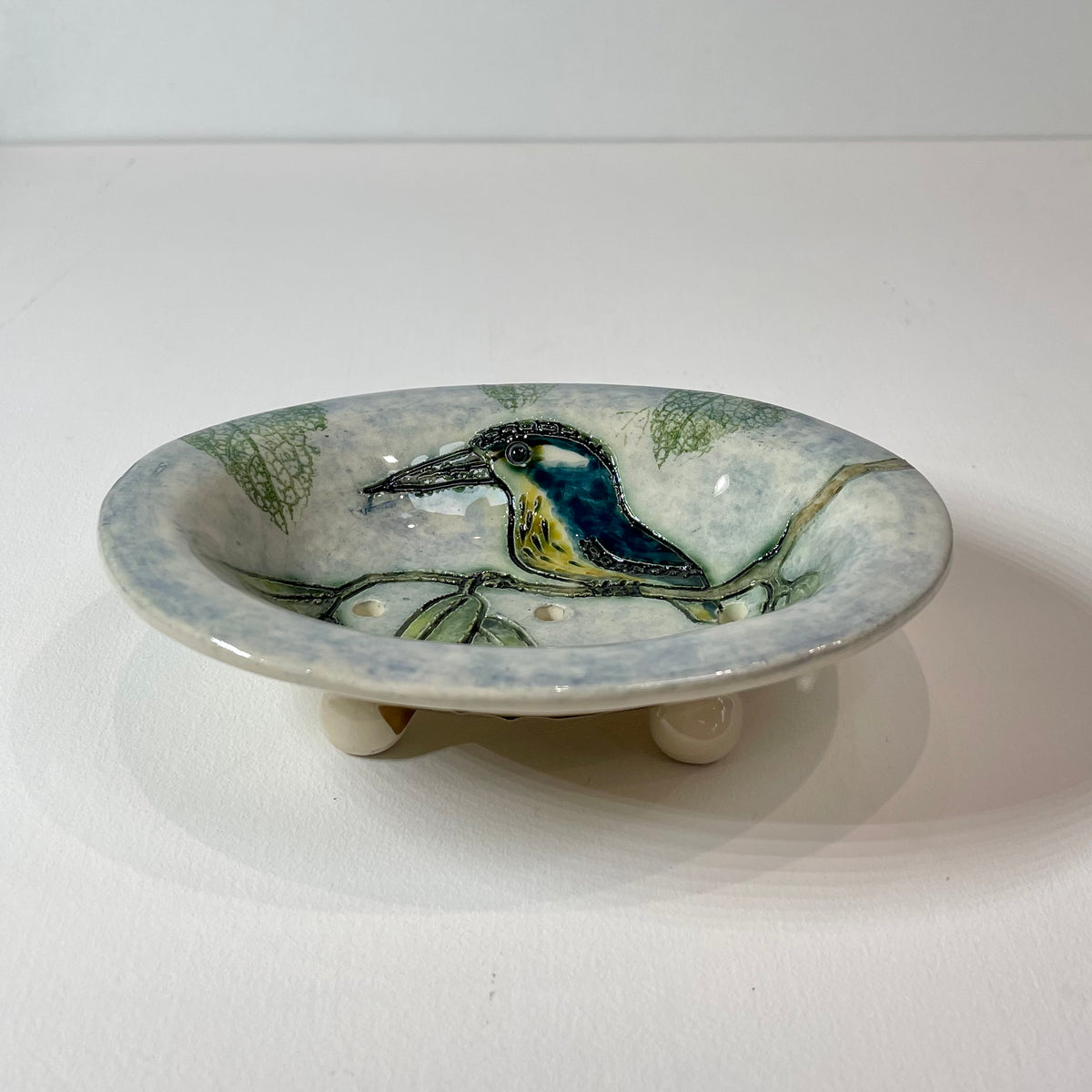 Small Kingfisher Soap Dish by Jeanne Jackson