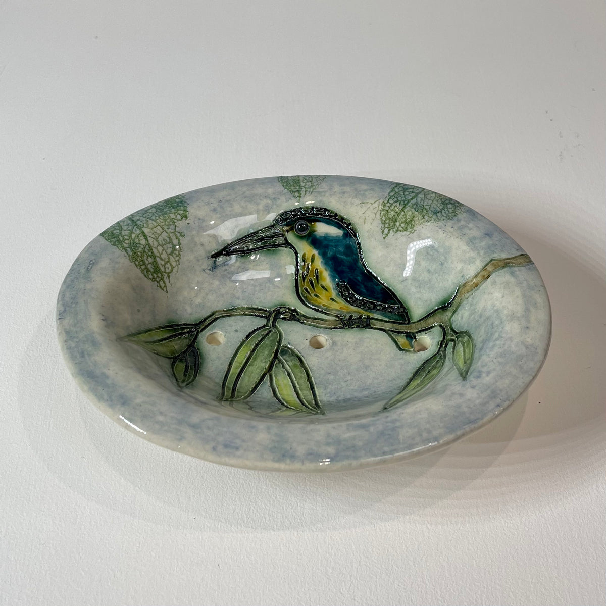 Small Kingfisher Soap Dish by Jeanne Jackson