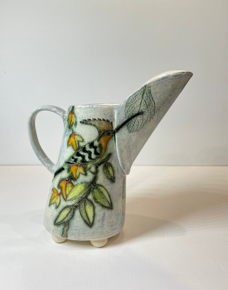 Tall Hoopoe Jug by Jeanne Jackson