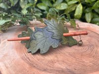 Triple Oak Leaves (Green) Hairslide