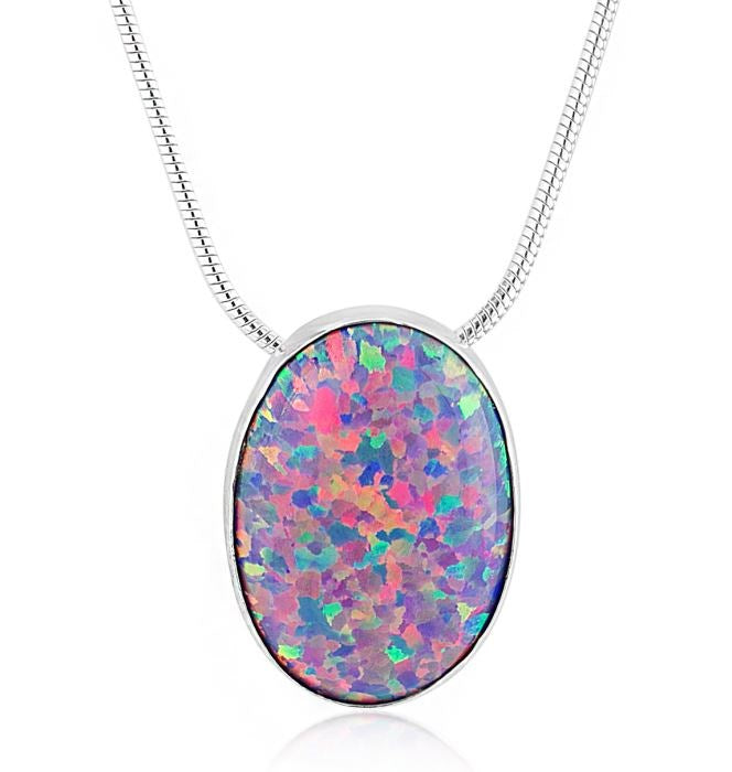 Sterling Silver and Purple Opal Pendant
