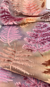Pastel Fern Design Hand Painted Devore Velvet Scarf by Diane Jones (DJ37)