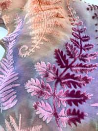 Pastel Fern Design Hand Painted Devore Velvet Scarf by Diane Jones (DJ37)
