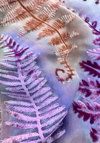 Pastel Fern Design Hand Painted Devore Velvet Scarf by Diane Jones (DJ37)