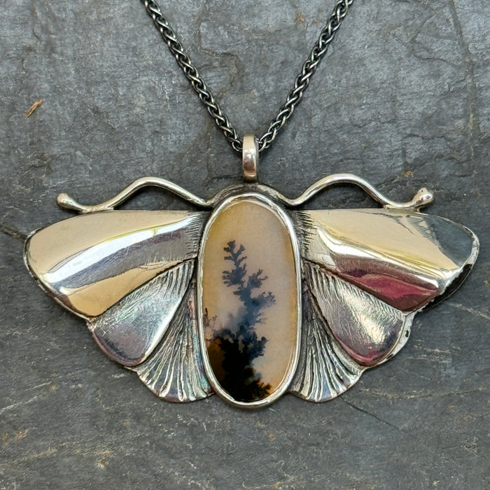 Fern Moth Necklace hand-crafted by Rachel Bailey