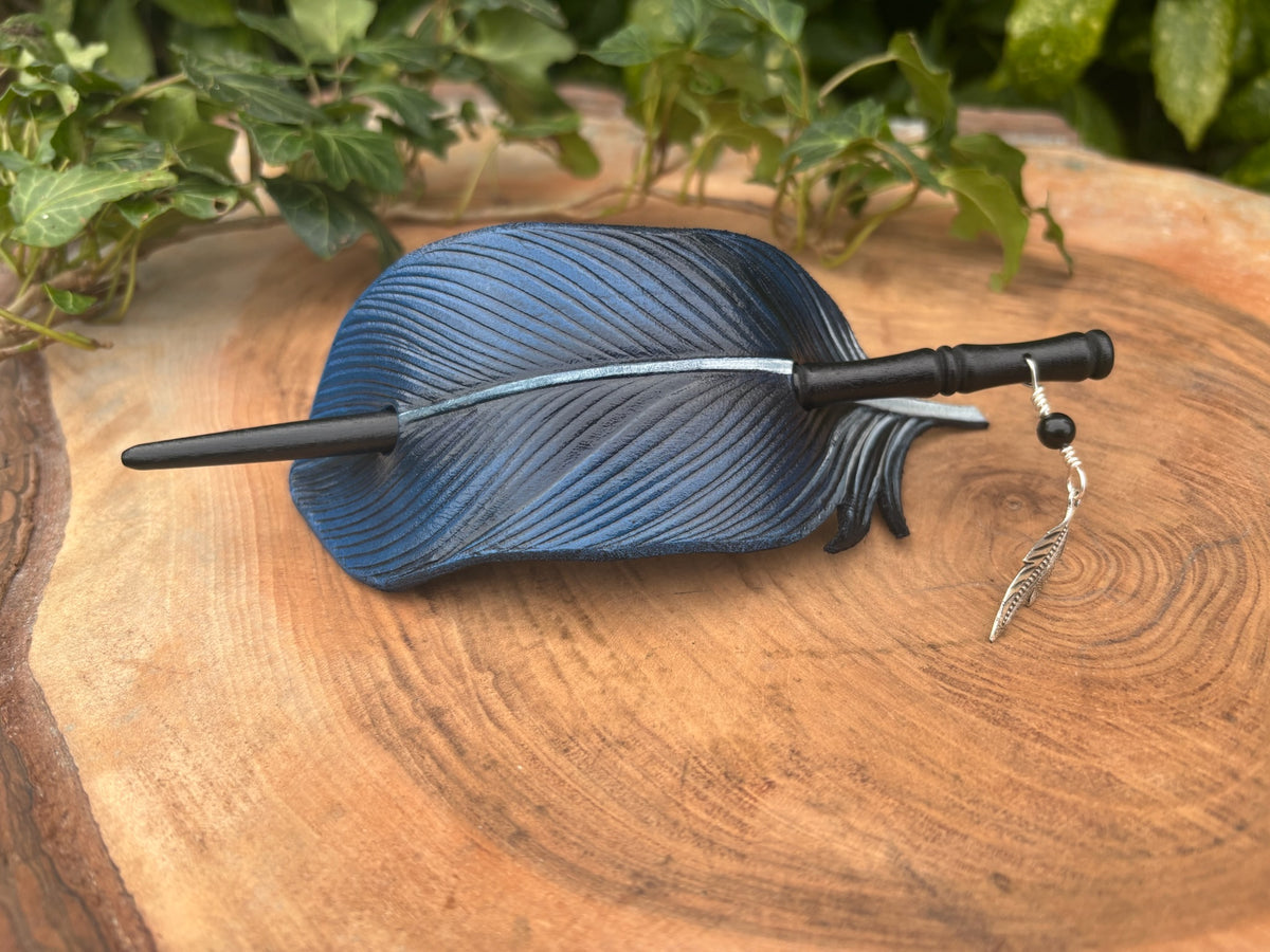 Raven Feather (Blue) Hairslide