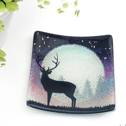 Glass Stag Dish by Colette Halstead