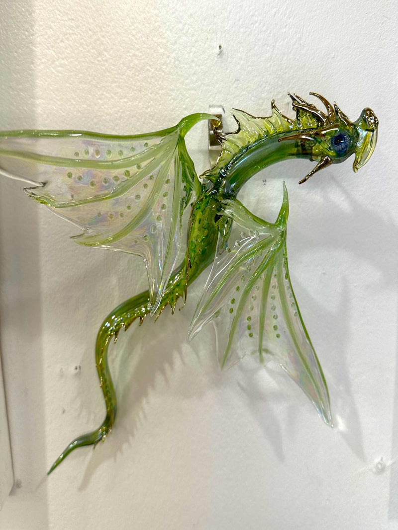 Lime Green Glass Dragon Sculpture (SY125250)