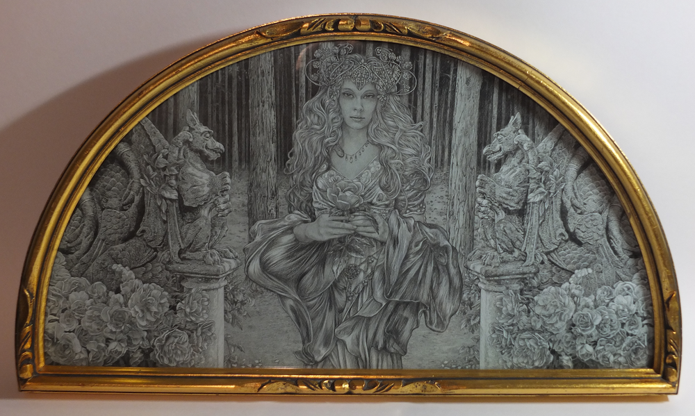 Simult in the Twilight Garden - Original Pencil Drawing by Ed Org ...