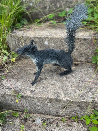 Squirrel - wire sculpture by Lucia Corrigan