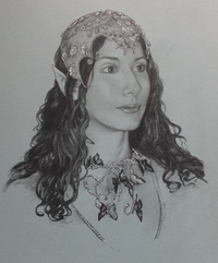 Study of Titania - original oil pencil drawing by Ed Org