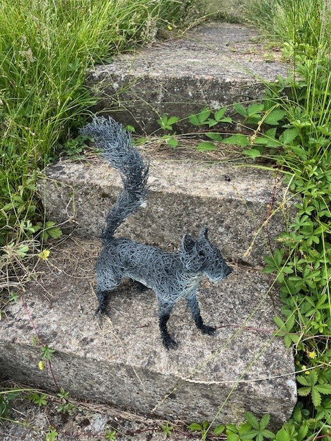 Squirrel - wire sculpture by Lucia Corrigan