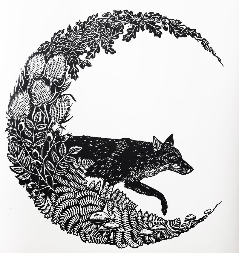 Hunter's Moon - Linocut by Tamsin Jolly