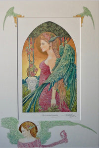 'The Celestial Garden' - print with hand-drawn detailing on mount by Ed Org