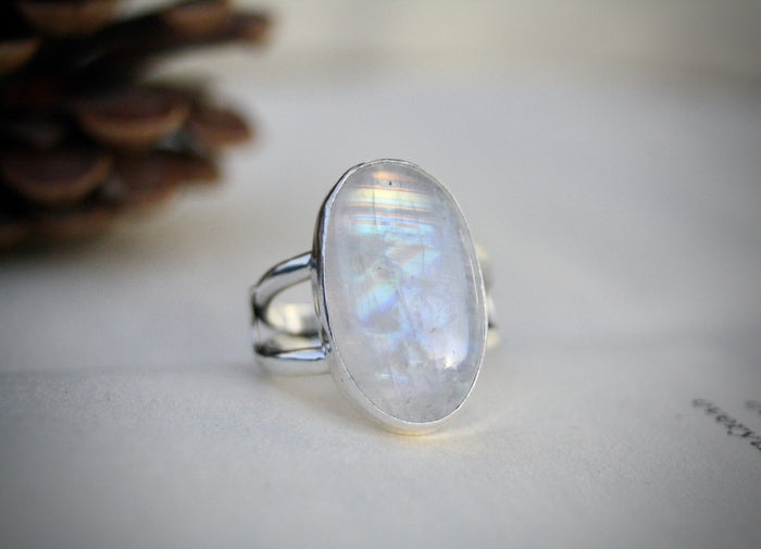 The Moon - Moonstone Ring - hand-crafted by Josh Chandler-Morris of Harsh Realm Jewellery