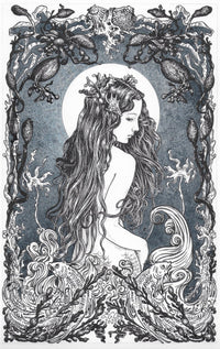 The Sea Fairy - Original Pen & Ink Drawing by Ed Org