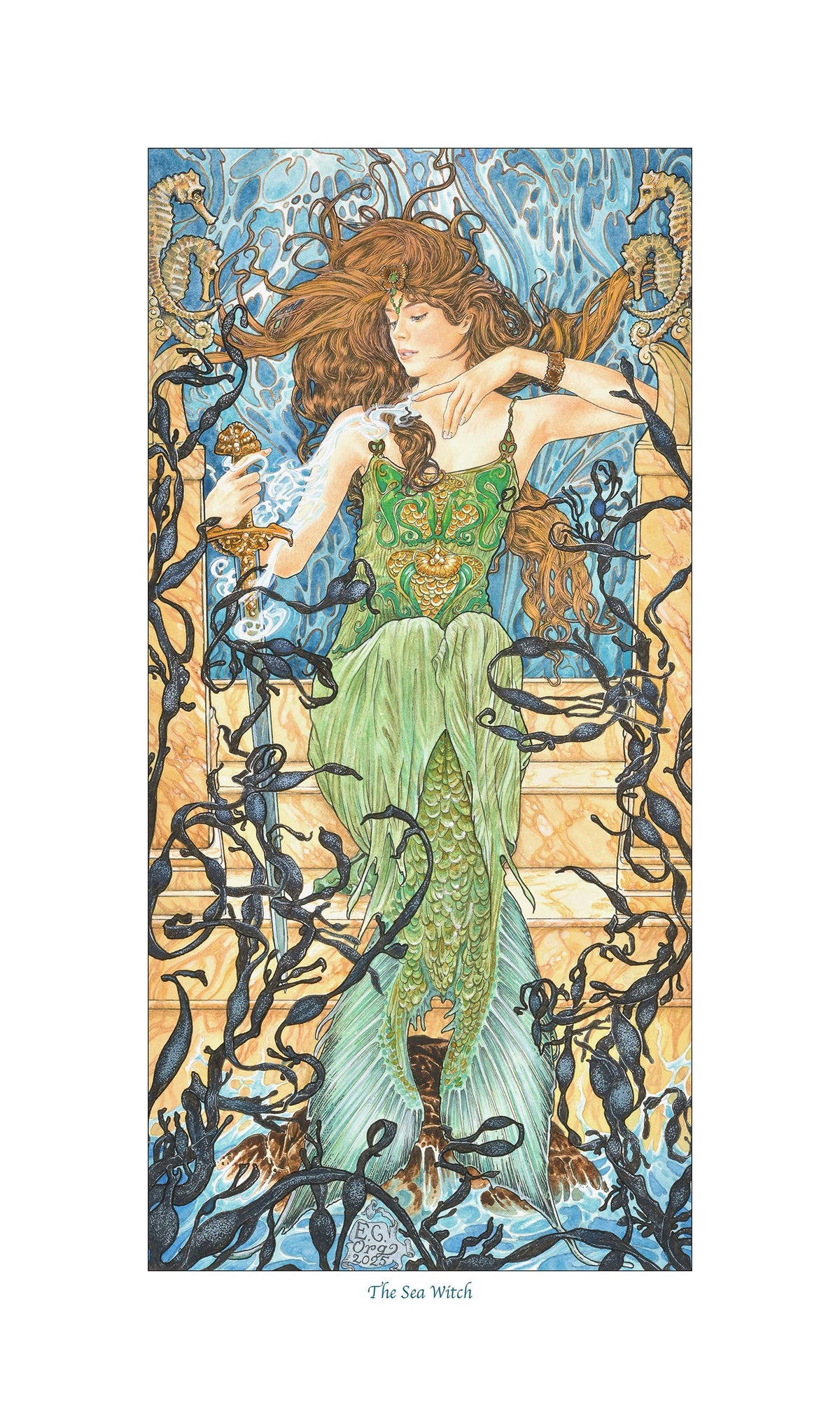 The Sea Witch - painting of a mermaid by Ed Org