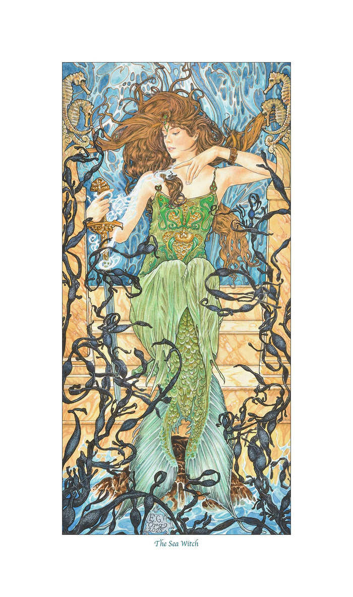 The Sea Witch - painting of a mermaid by Ed Org