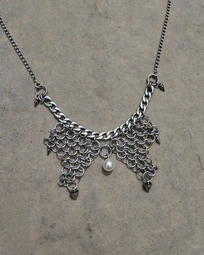 The Dark Bramble Wing Chainmail Necklace by Emily Victoria
