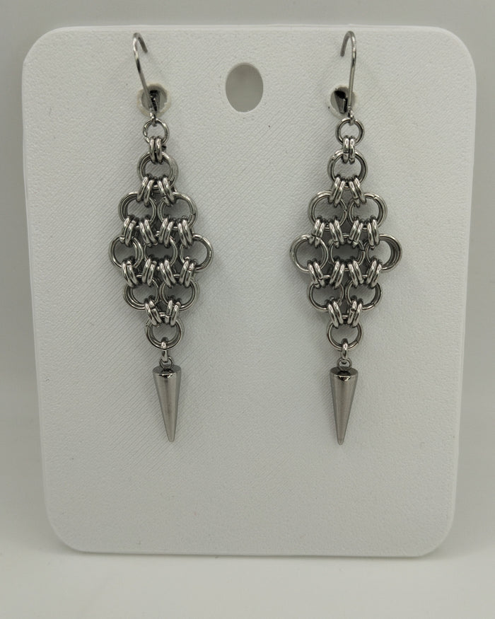 The Diamond Chainmail Earrings by Emily Victoria