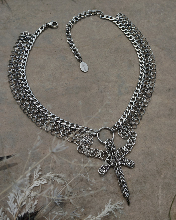 The Freya Chainmail Dragonfly Necklace by Emily Victoria