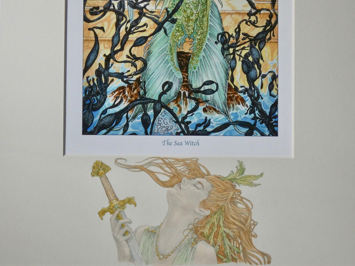 'The Sea Witch' - no 1 signed limited edition print with hand-drawn detailing on mount by Ed Org