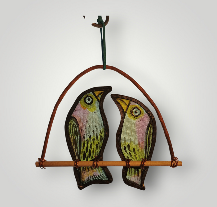 Two Birds - hand-crafted stained glass by Rhiannon Powell

