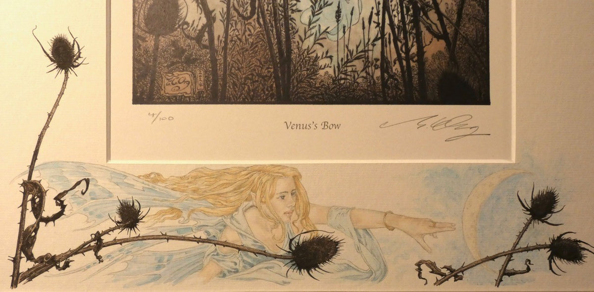 'Venus's Bow' - print with hand-drawn detailing on mount by Ed Org