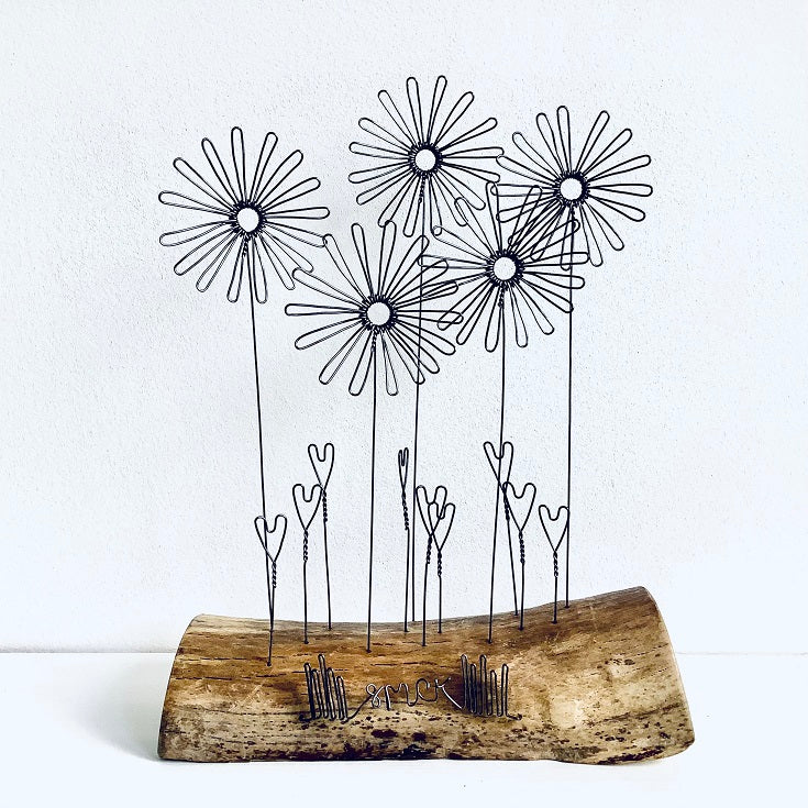 Wire & Wood Sculpture by Wild Grey Art