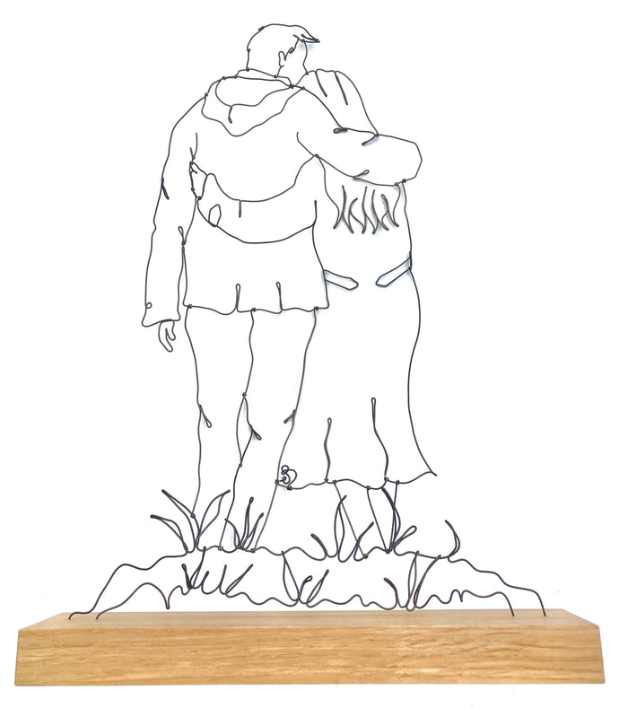 'Wild Walk' - Wire and Wood Sculpture by Emma Bird