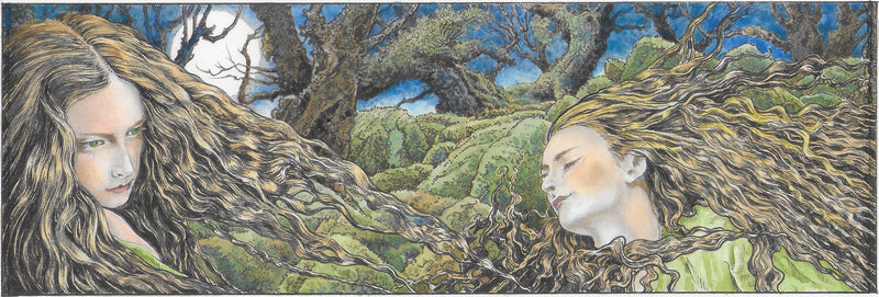 Wood Spirits - Original Drawing by Ed Org