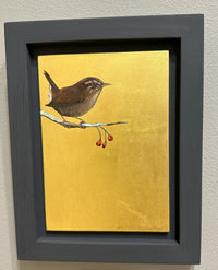 Wren & Berries Icon Painting by Becky Munting