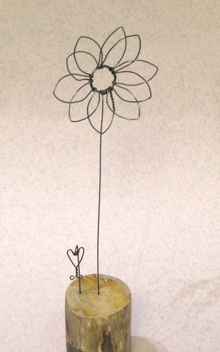 Wire and waxed driftwood sculpture by Wild Grey Art