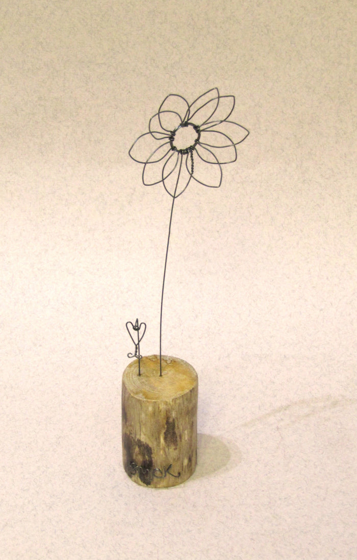 Wire and waxed driftwood sculpture by Wild Grey Art