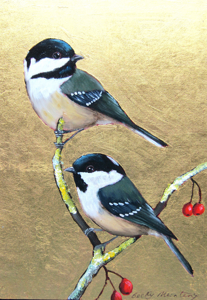 Oil and gold leaf painting by Becky Munting.