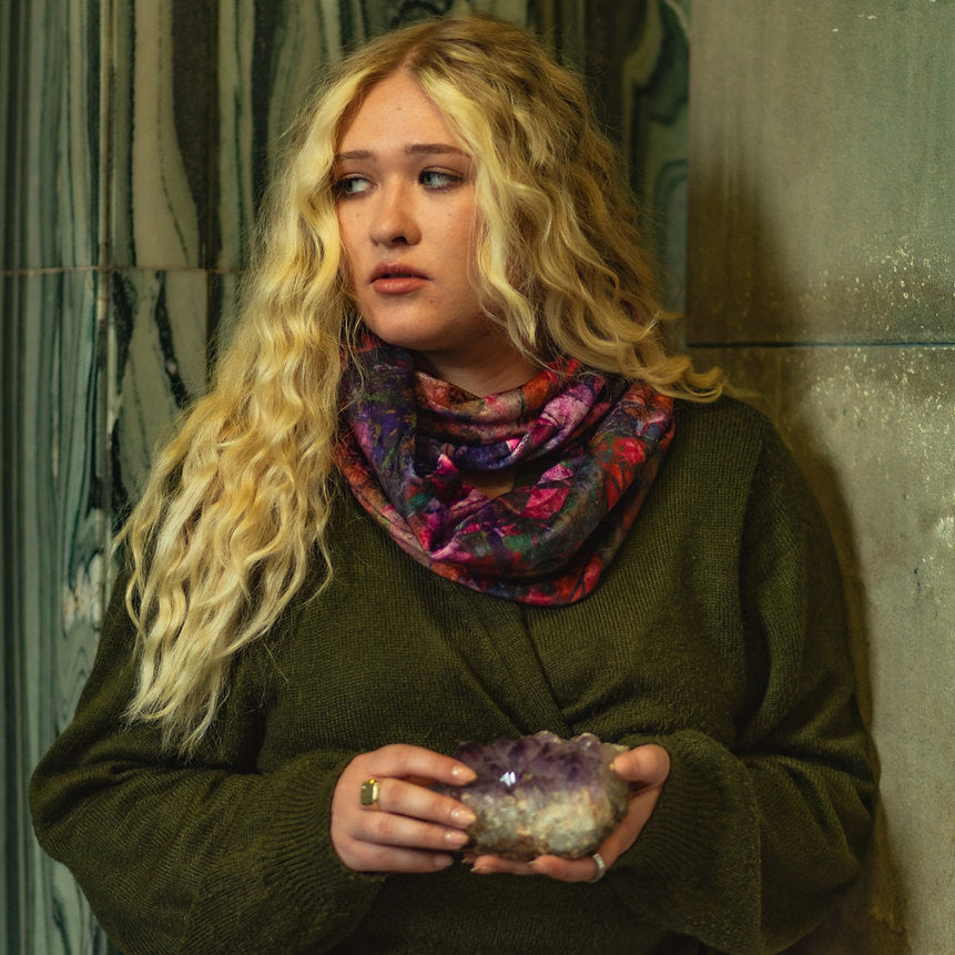 "Druzy" Velvet Infinity Scarf by Agate & Ayre