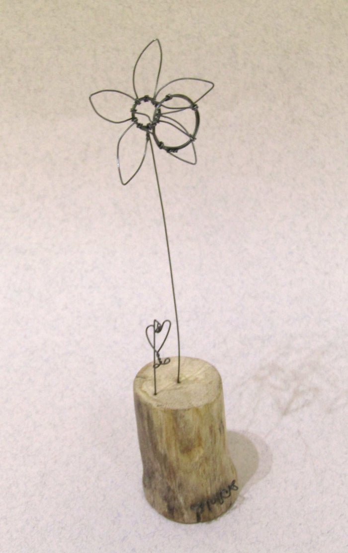Wire & waxed driftwood sculpture by Wild Grey Art