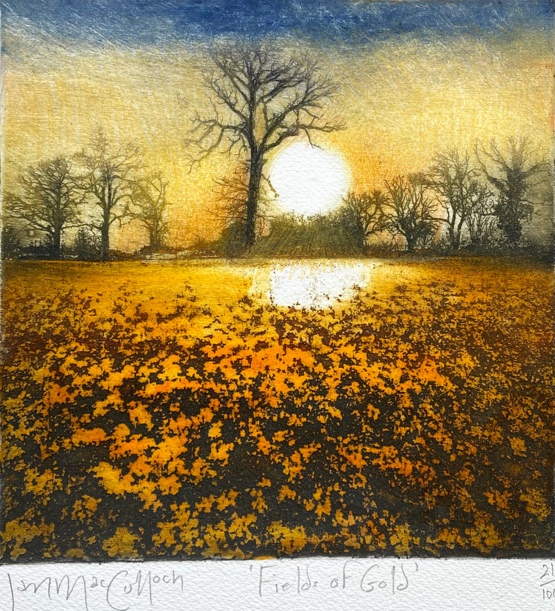 Fields of Gold limited edition etching by Ian MacCulloch