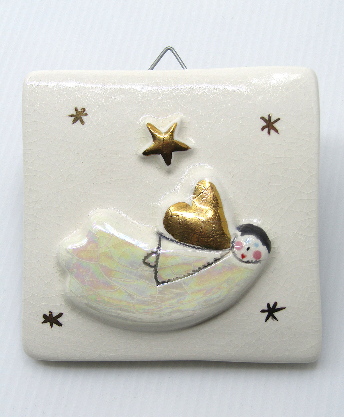 Small flying angel tile by Sophie Smith