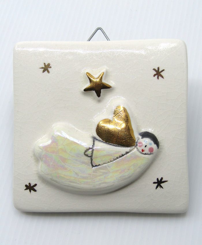 Small flying angel tile by Sophie Smith