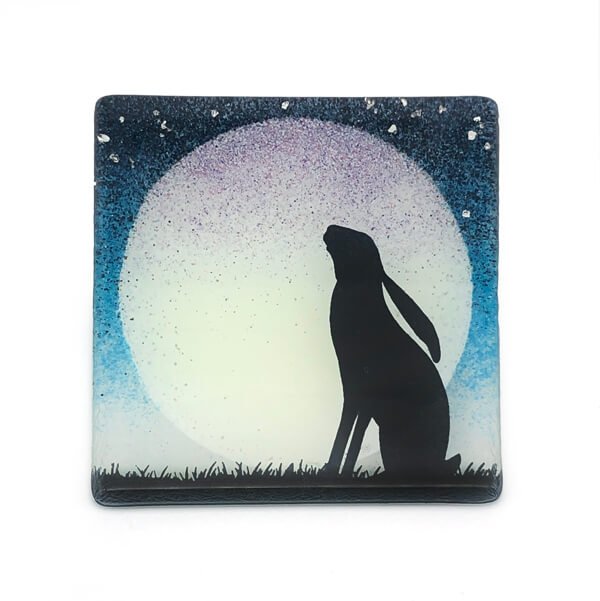 Glass Hare Coaster by Colette Halstead