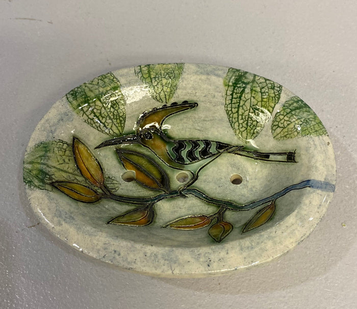 Hoopoe Bird Soap Dish by Jeanne Jackson