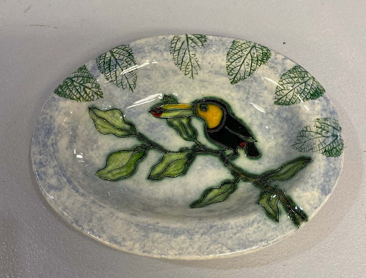 Oval Toucan Dish by Jeanne Jackson