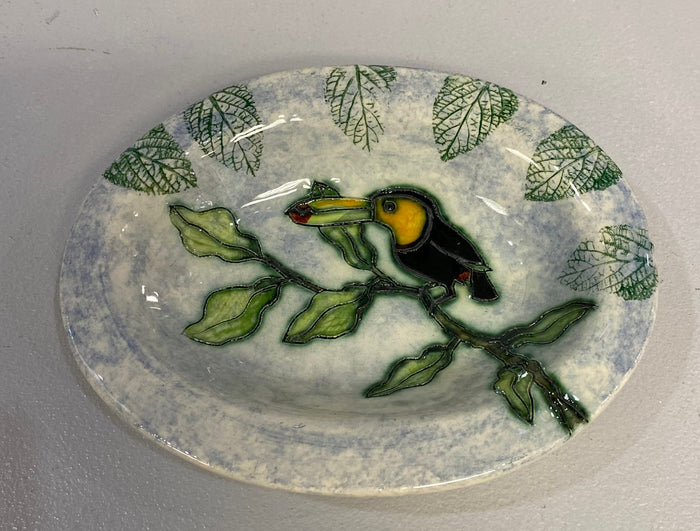 Oval Toucan Dish by Jeanne Jackson