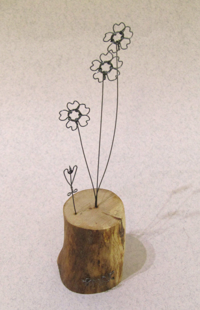 Wire and waxed driftwood sculpture by Wild Grey Art