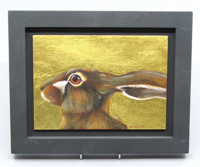Oil and gold leaf painting by Becky Munting