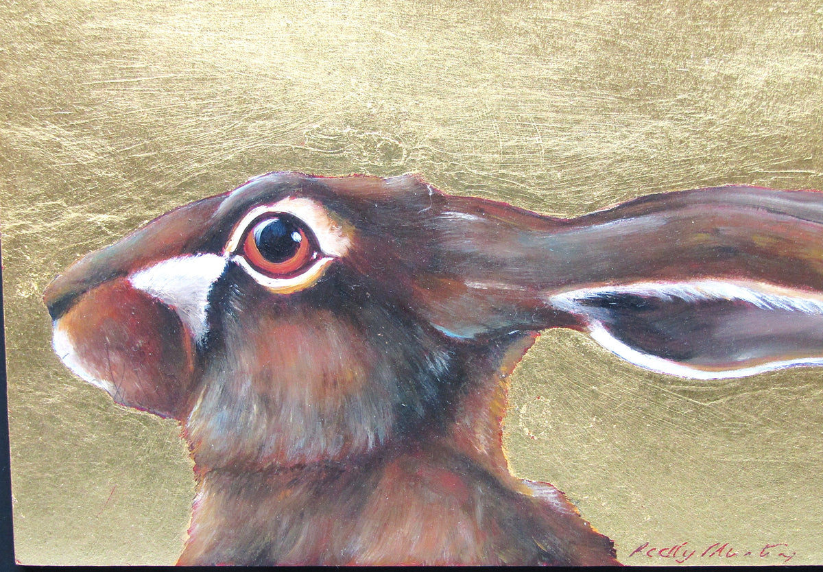 Oil and gold leaf painting by Becky Munting