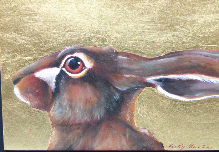 Oil and gold leaf painting by Becky Munting